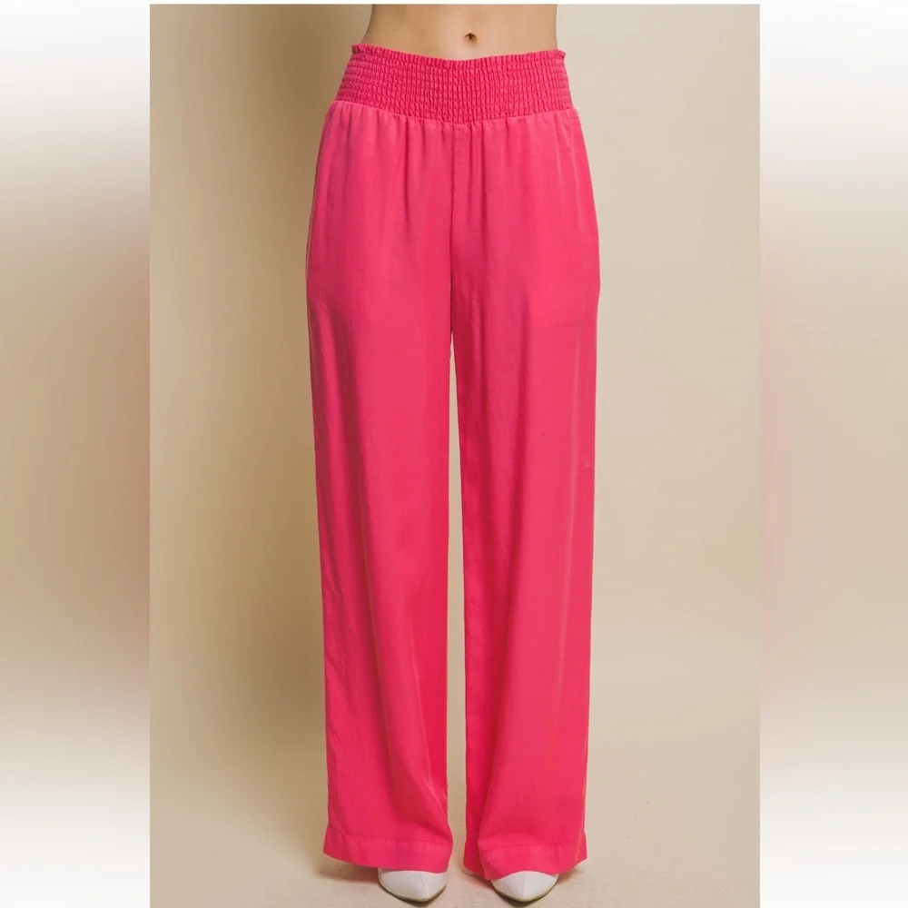 17 Fabulous Wide Leg Elastic Waist 100% Tencel Palazzo Pants with side pockets - Picture 2 of 3